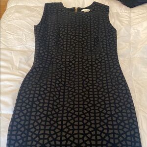 Calvin Klein Black Velvet Pattern Dress. Size 6.